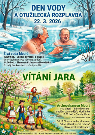 22.3. Vítání jara na skanzenu a otužilecká rozplavba na Živé vodě!